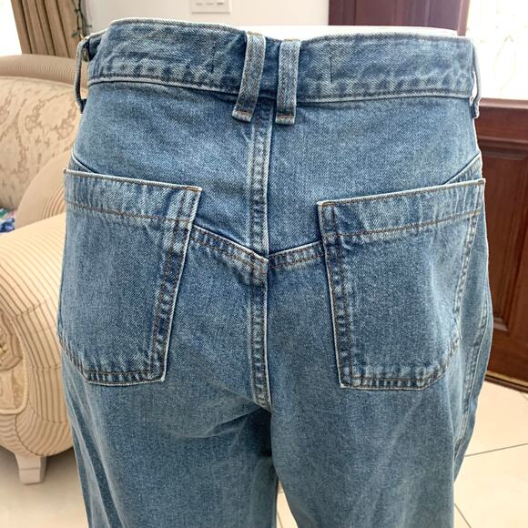 Rokh x GU (Uniqlo) Wide Button Cotton Jeans in Blue - Picture 10 of 15